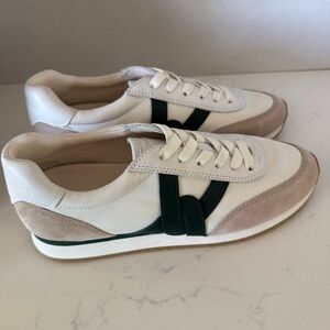 Veronica Beard Penrose Sneakers White & Green Suede | Women’s Size 6 | NWOB